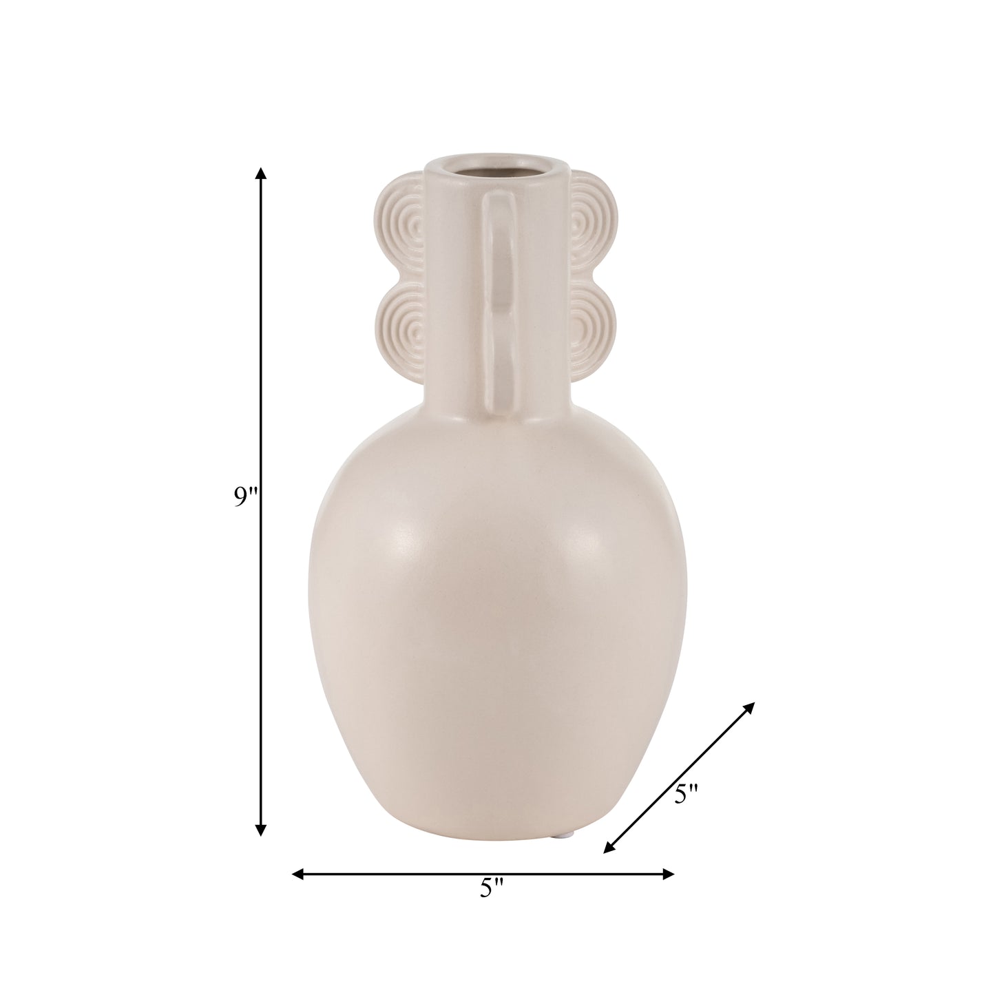 Relic Ivory Ceramic Vase 9"