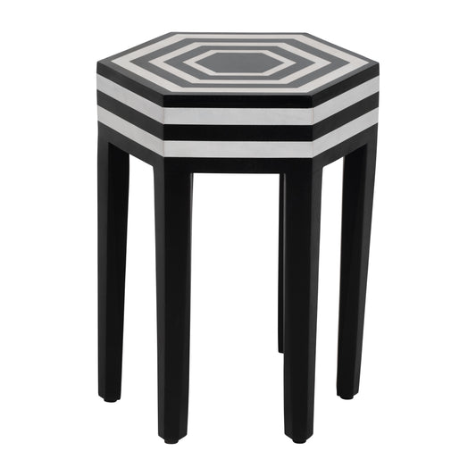 Fez Hexagon Wood Side Table