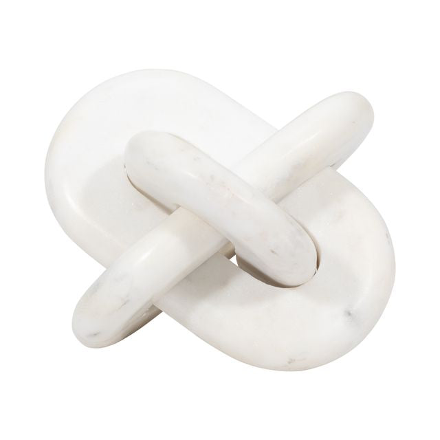 All Tied Up White Marble Knot Object