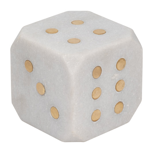 White Marble Dice Décor