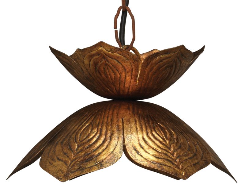 Lotus Antique Gold Pendant Small