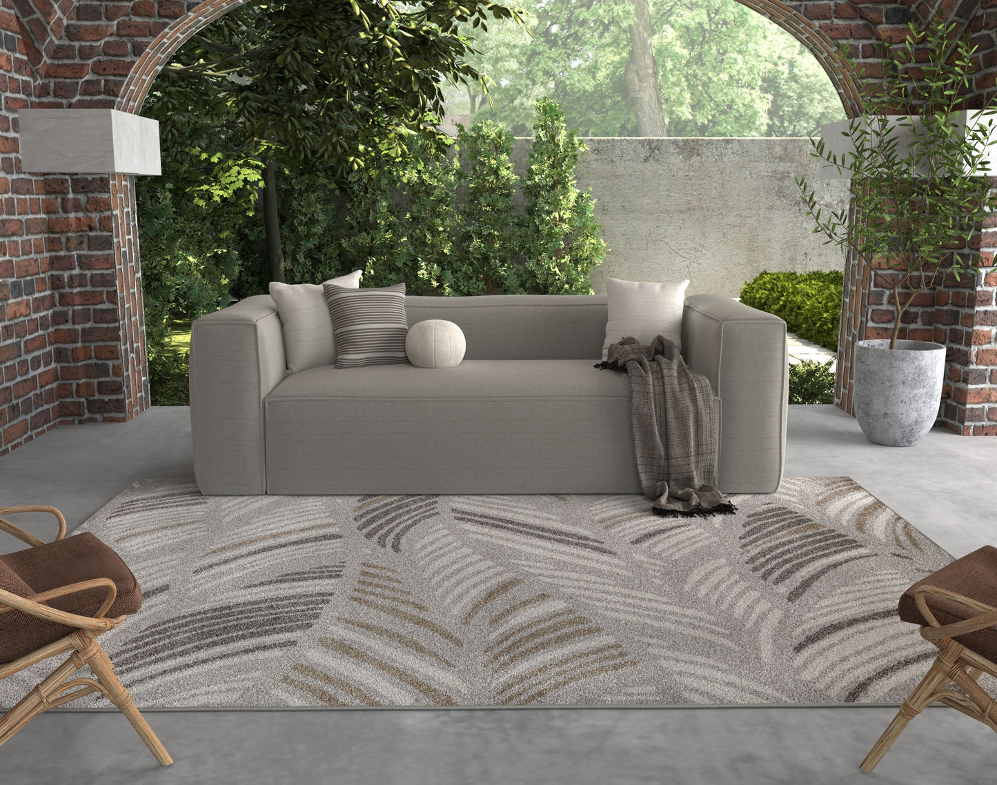 Boca Natural Palm Rug (Outdoor Safe)