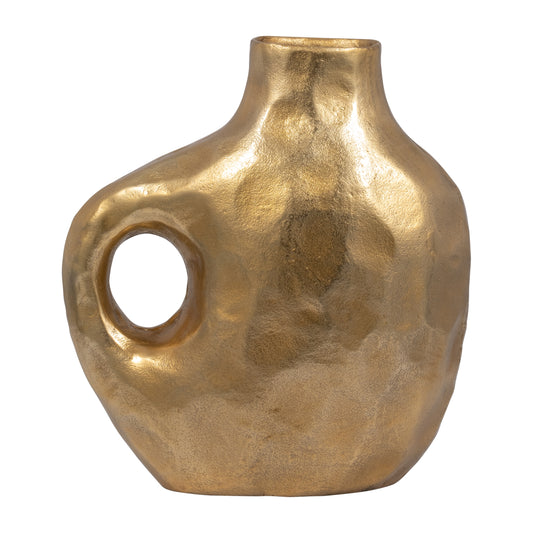 Agata Gold Metal Vase 14"