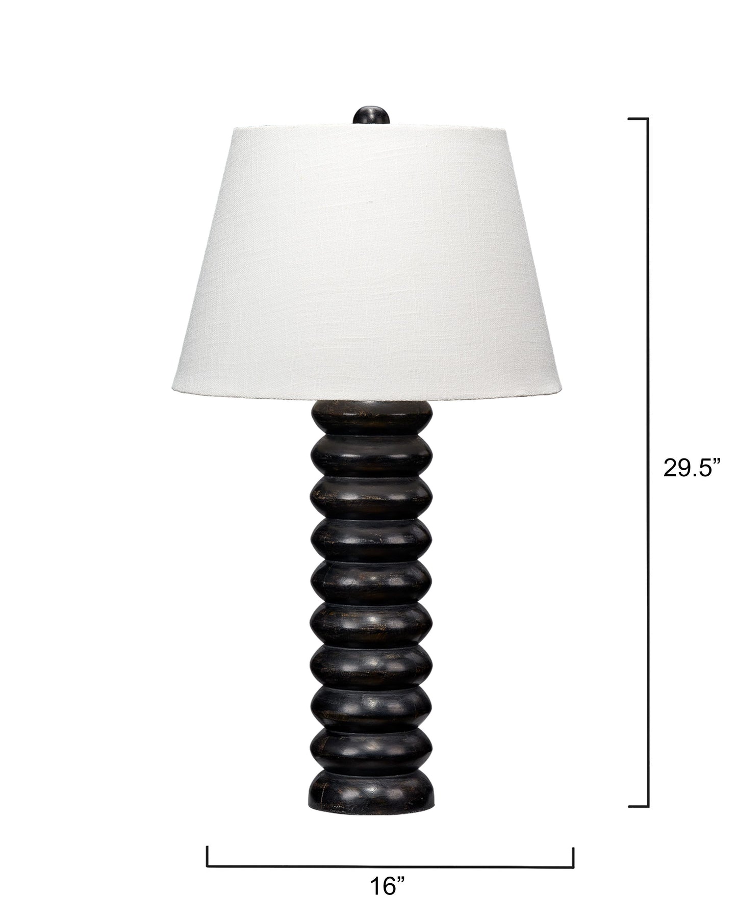 Salamis Black Wood Table Lamp