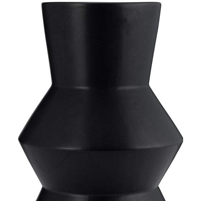 Deviate Black Ceramic Vase 12"