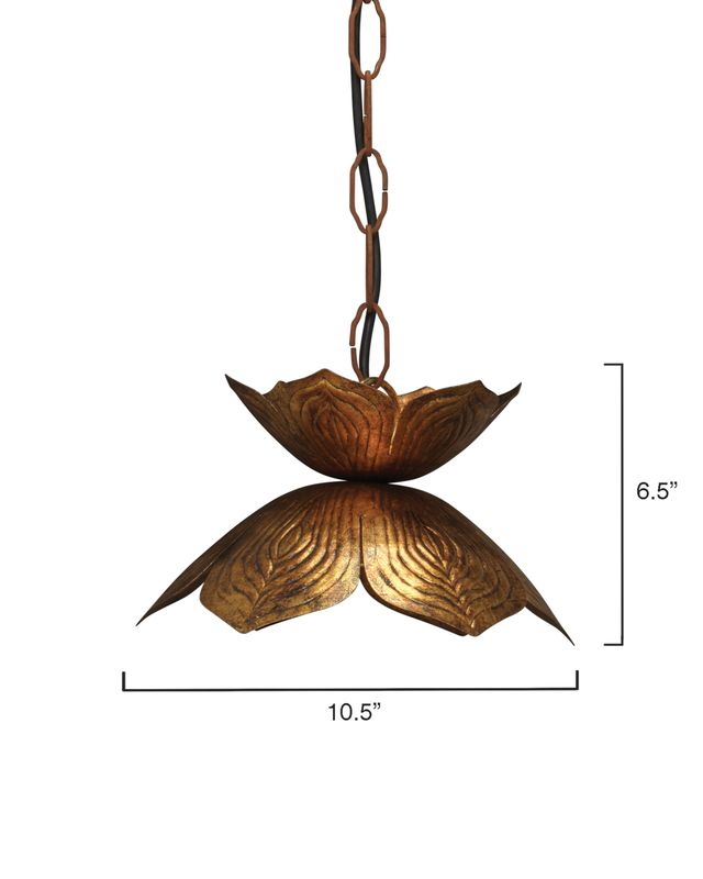 Lotus Antique Gold Pendant Small