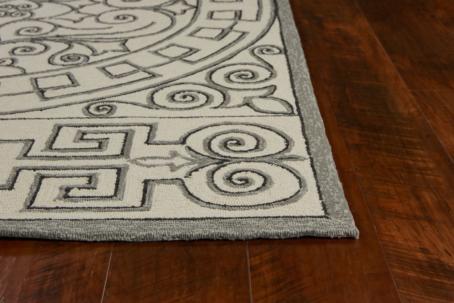 Giovanna Ivory + Gray Hand-tufted Rug (Outdoor Safe)