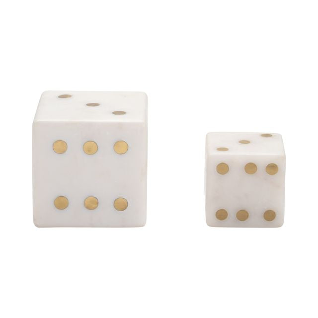 White Marble Dice Objects S/2