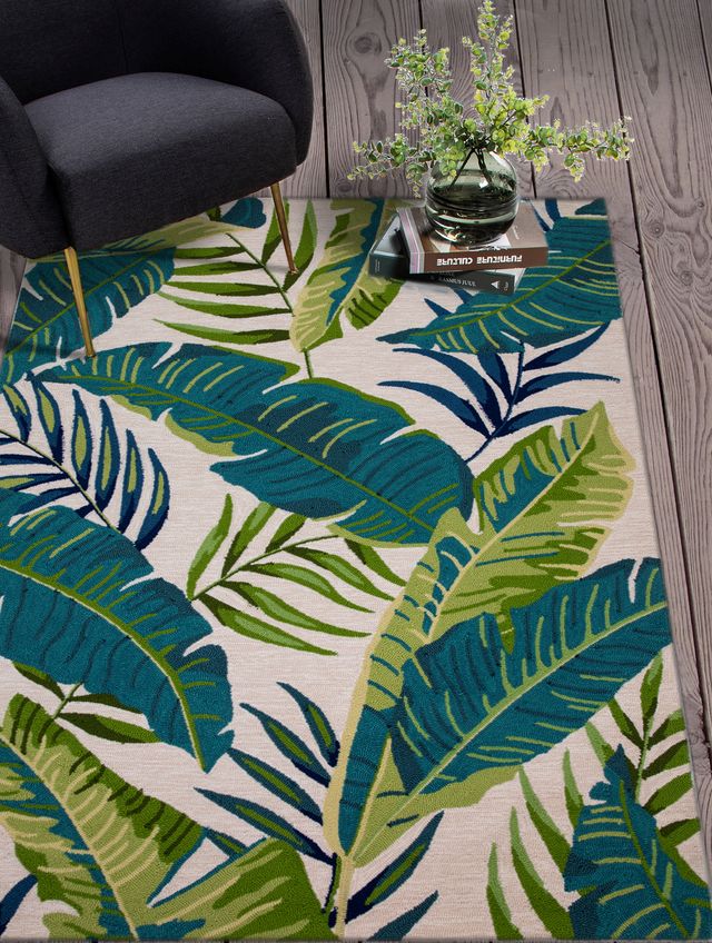 Palm Beach Green + Blue Hand-tufted Rug (Outdoor Safe)