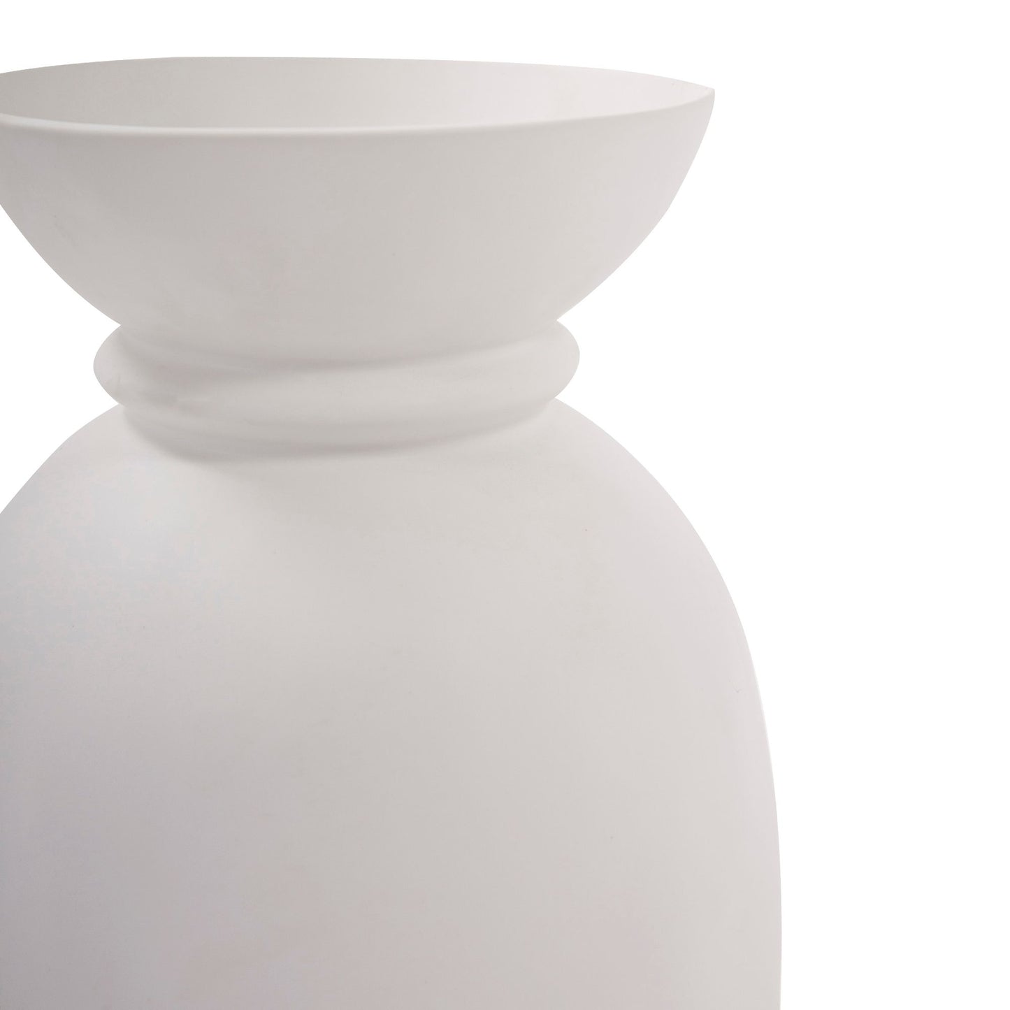 Torino Matte White Stoneware Vase 12"