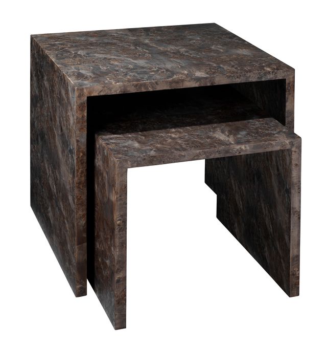 Stepford Charcoal Nesting Wood Side Tables, S/2