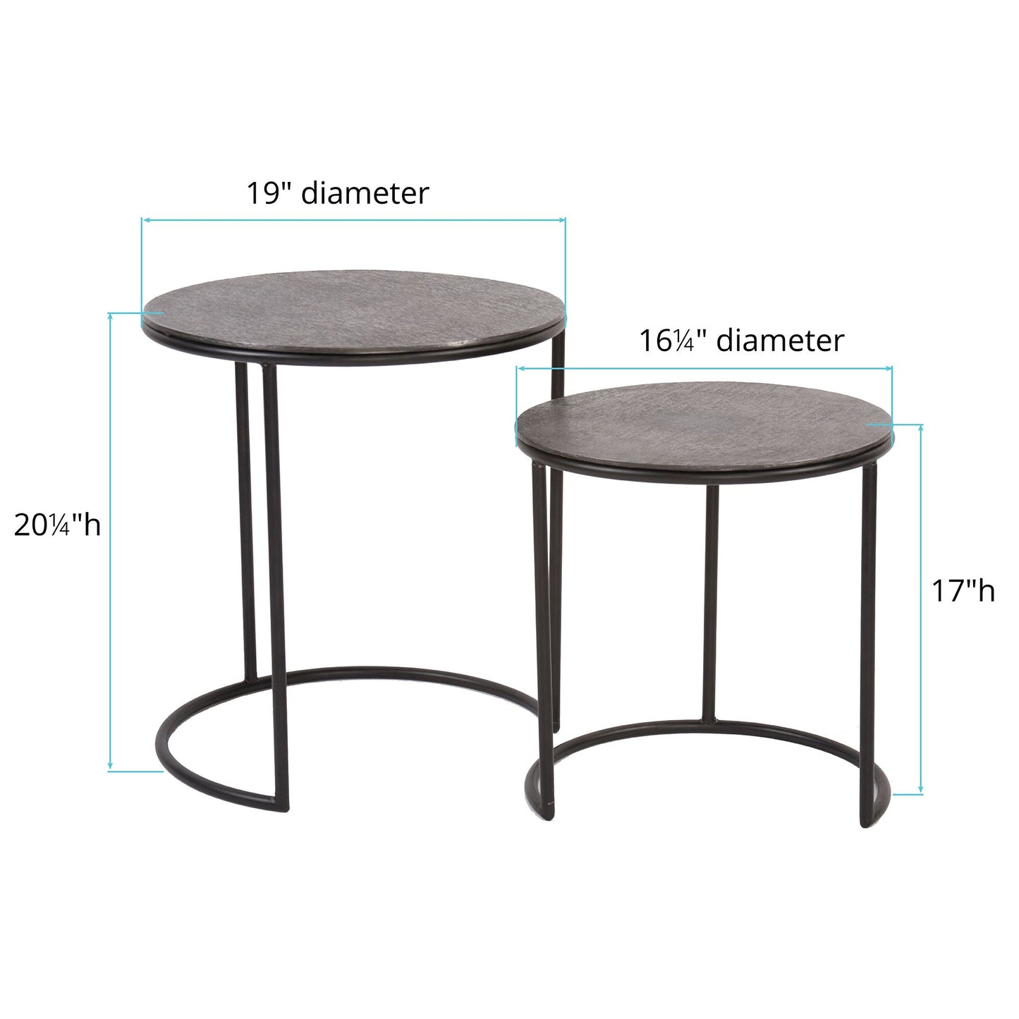 Nirvana Graphite Nesting Side Tables S/2