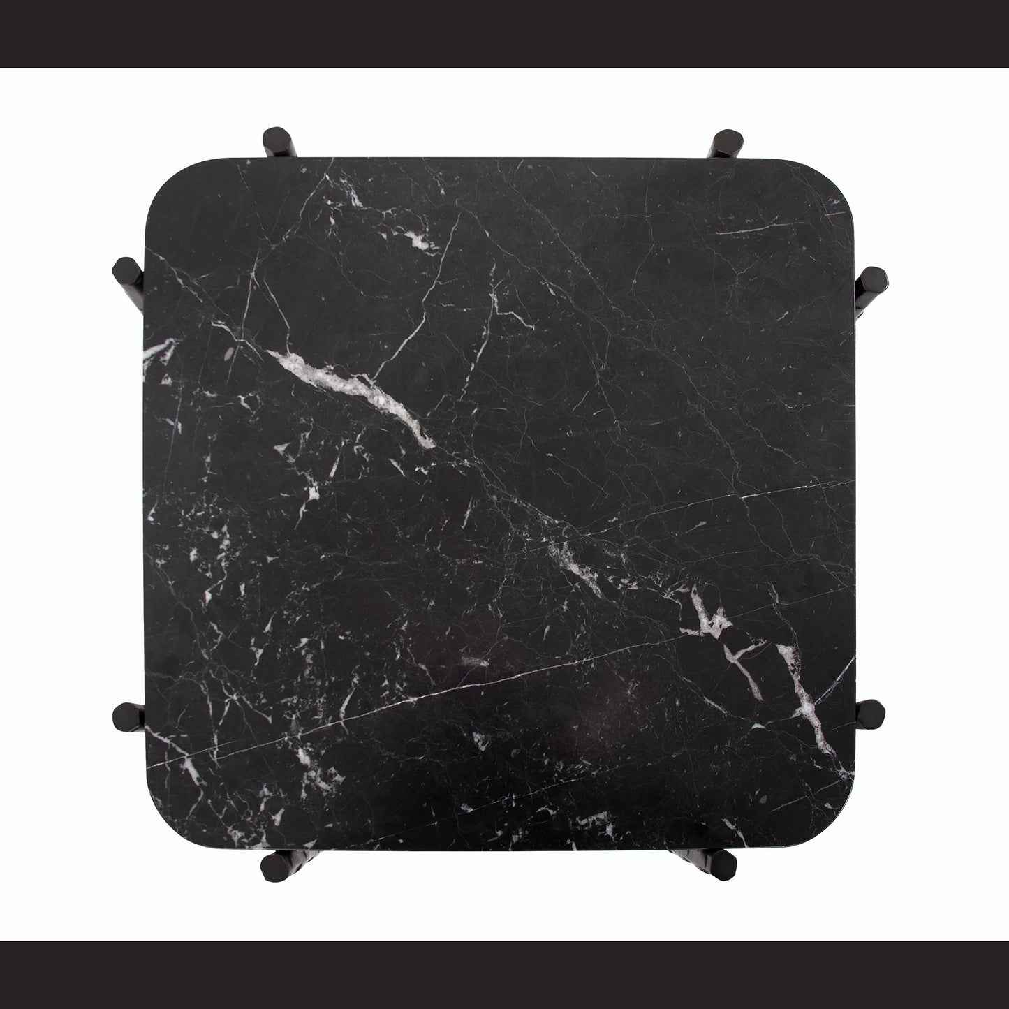 Byron Black Marble Top Side Table