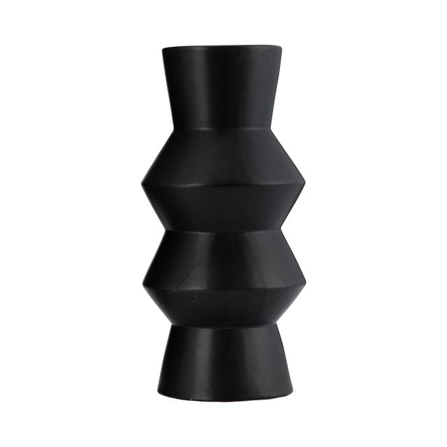 Deviate Black Ceramic Vase 12"