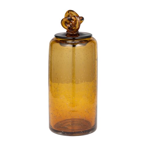 Cyrus Amber Blown Glass Canister 12"