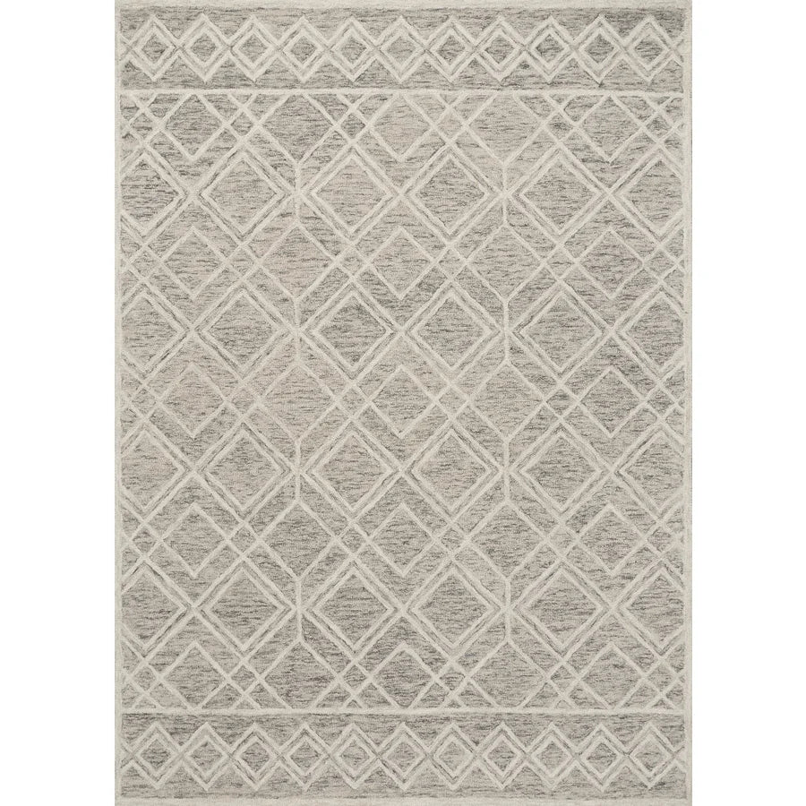 Arcadia Ivory + Charcoal Hand-Tufted Wool Rug