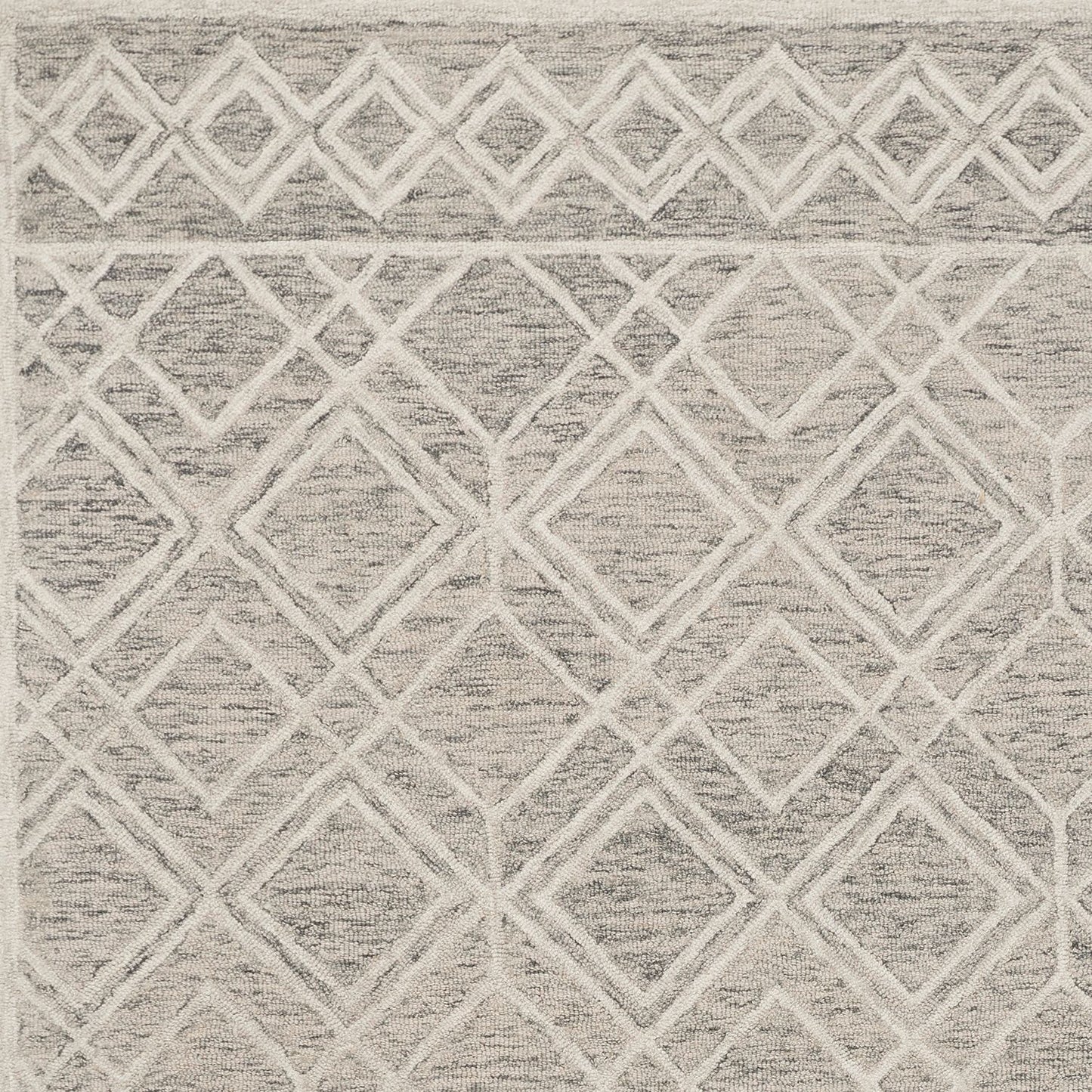 Arcadia Ivory + Charcoal Hand-Tufted Wool Rug