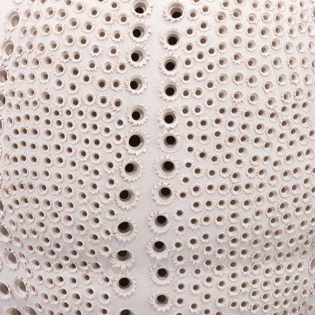 Aire Perforated White Ceramic Table Lamp