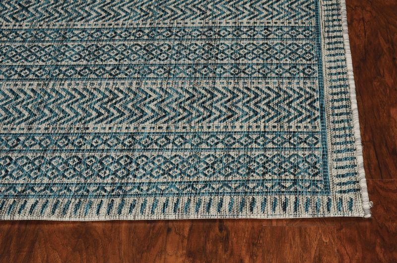 Gretchen Blue Patterned Rug (Outdoor Safe)