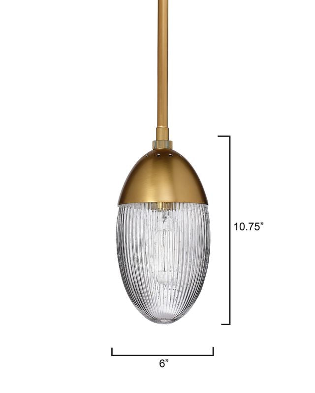 Emerson Polished Brass Pendant 23"