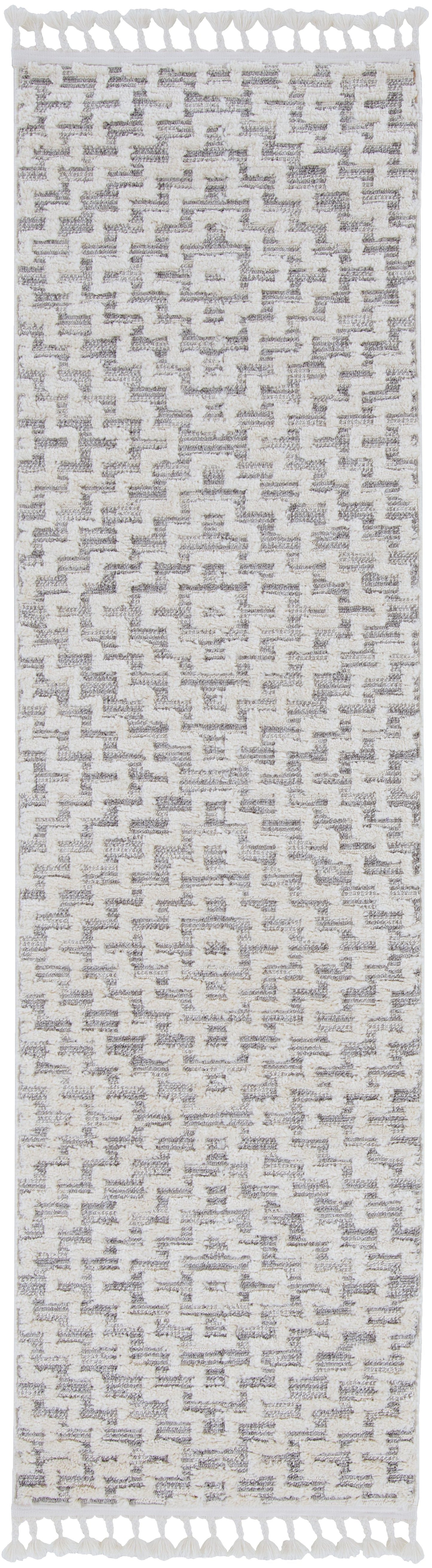 Lahar Ivory + Gray Diamonds Rug