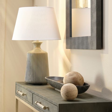 Savile Striped Ceramic Table Lamp