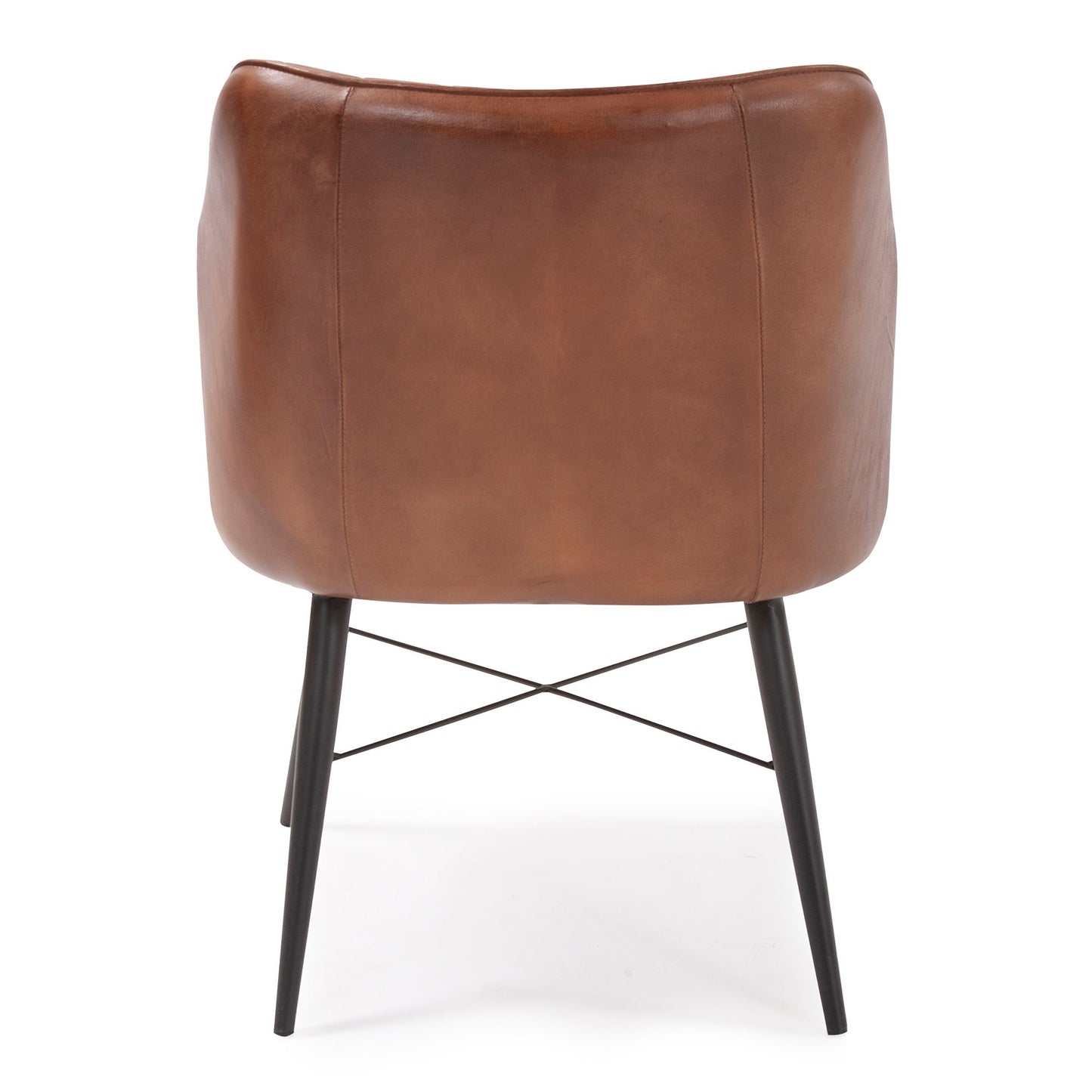Bruno Brown Channeled Leather Chair