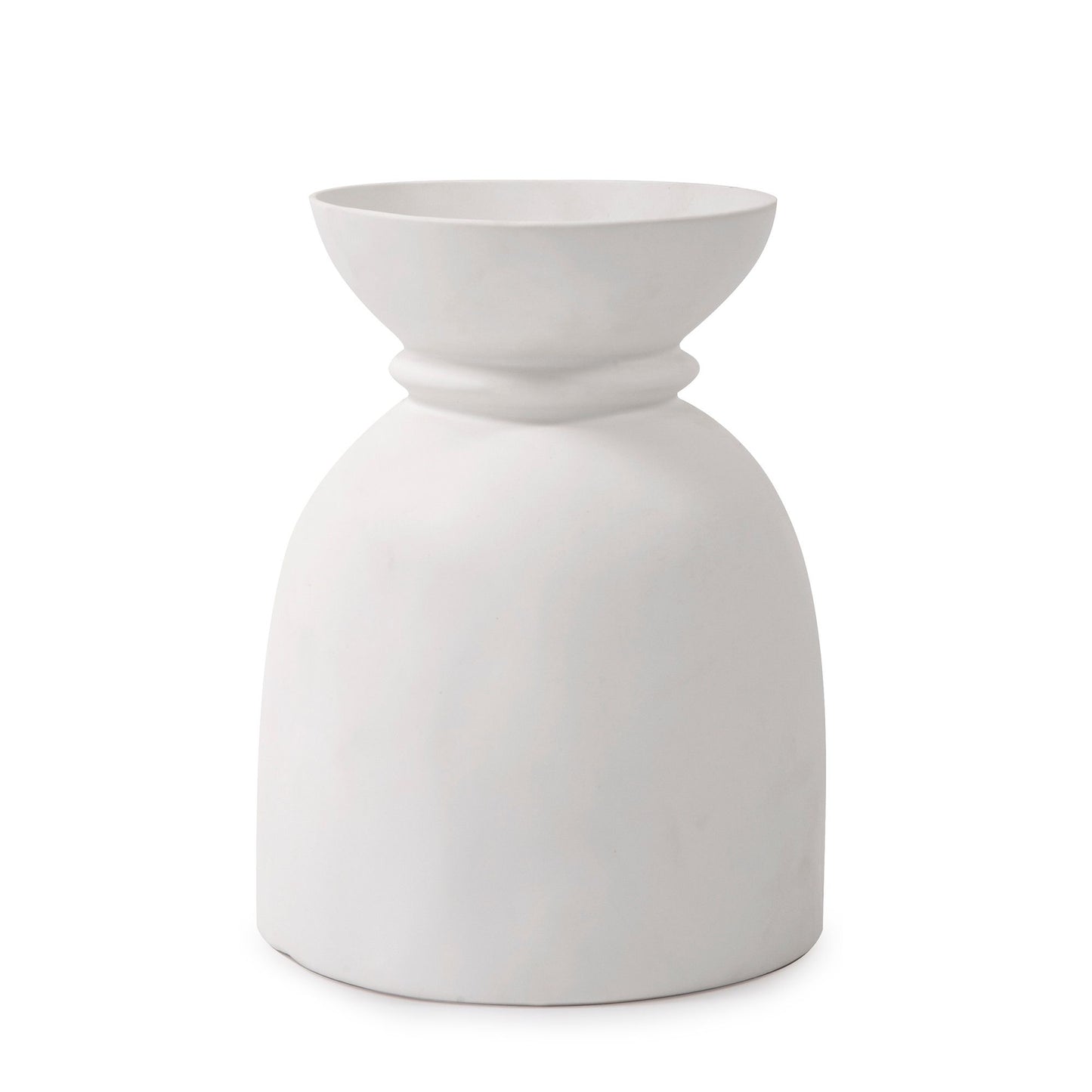 Torino Matte White Stoneware Vase 12"