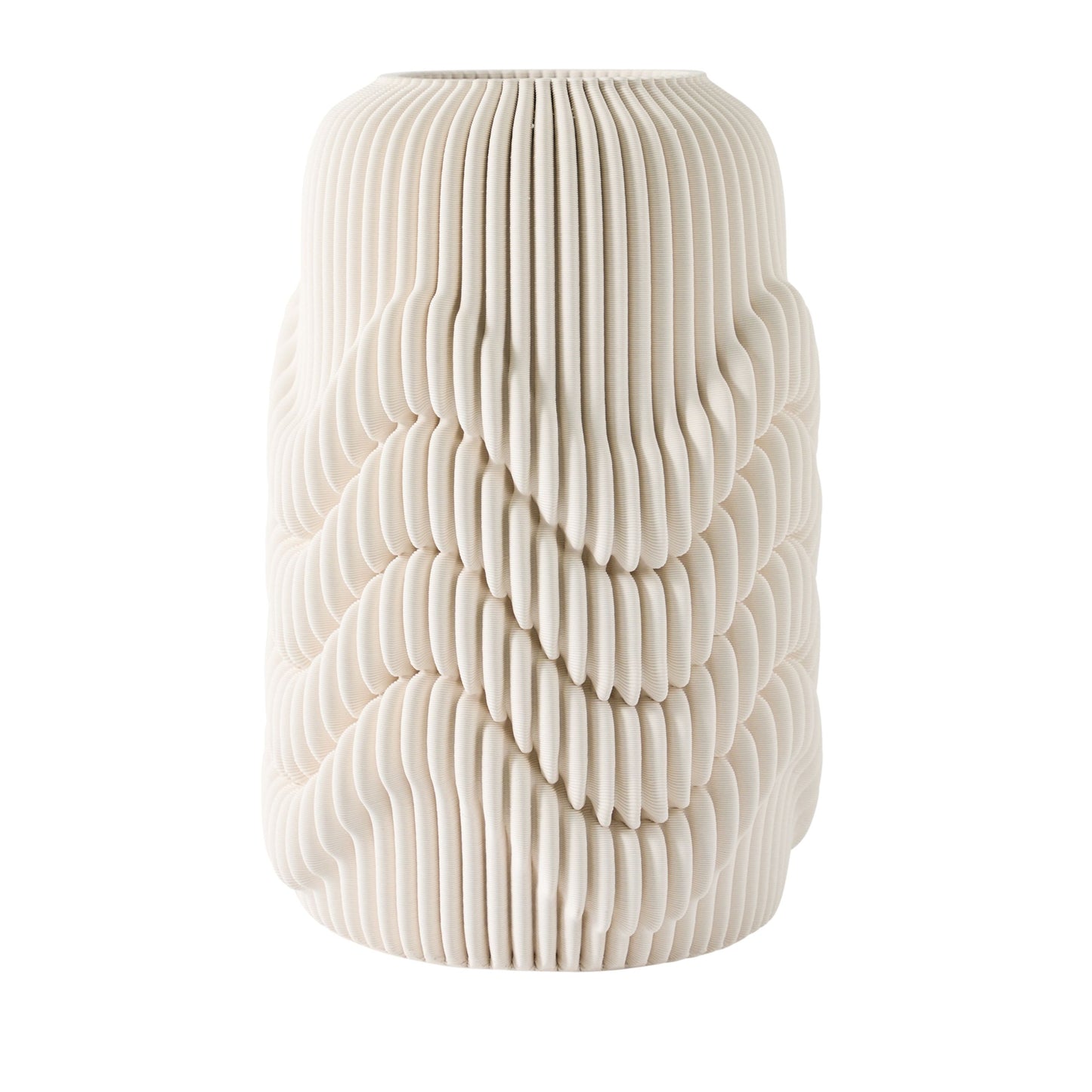 Kya White Porcelain 3D Printed Vase 15"