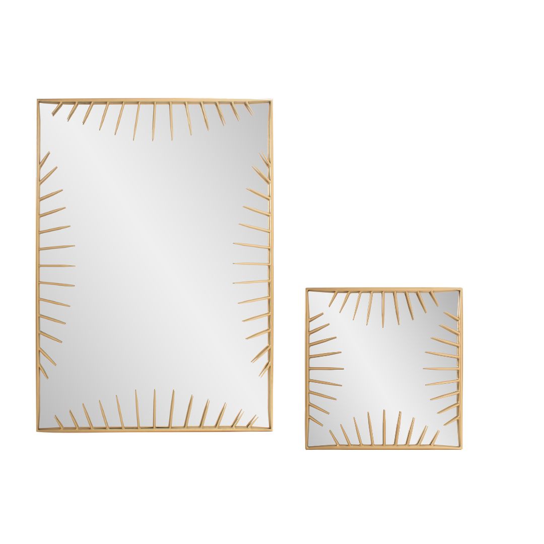 Lucky Lashes Gold Square Mirror