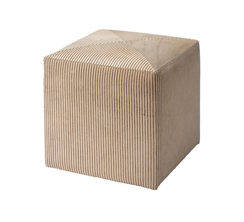 Sumbe Pinstripe Hide Ottoman