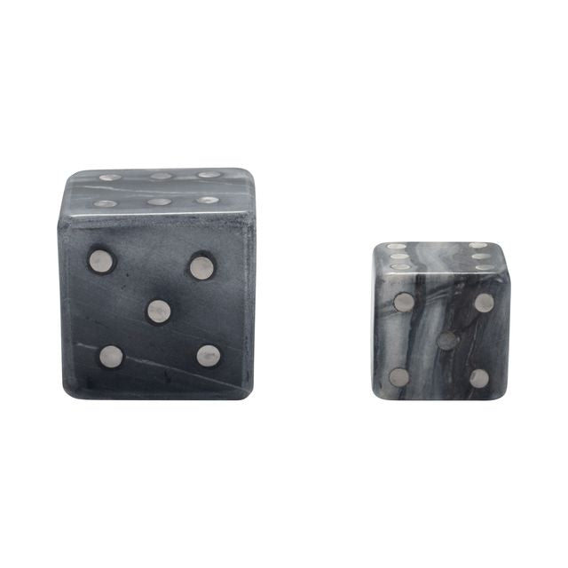 Gray Marble Dice Objects S/2