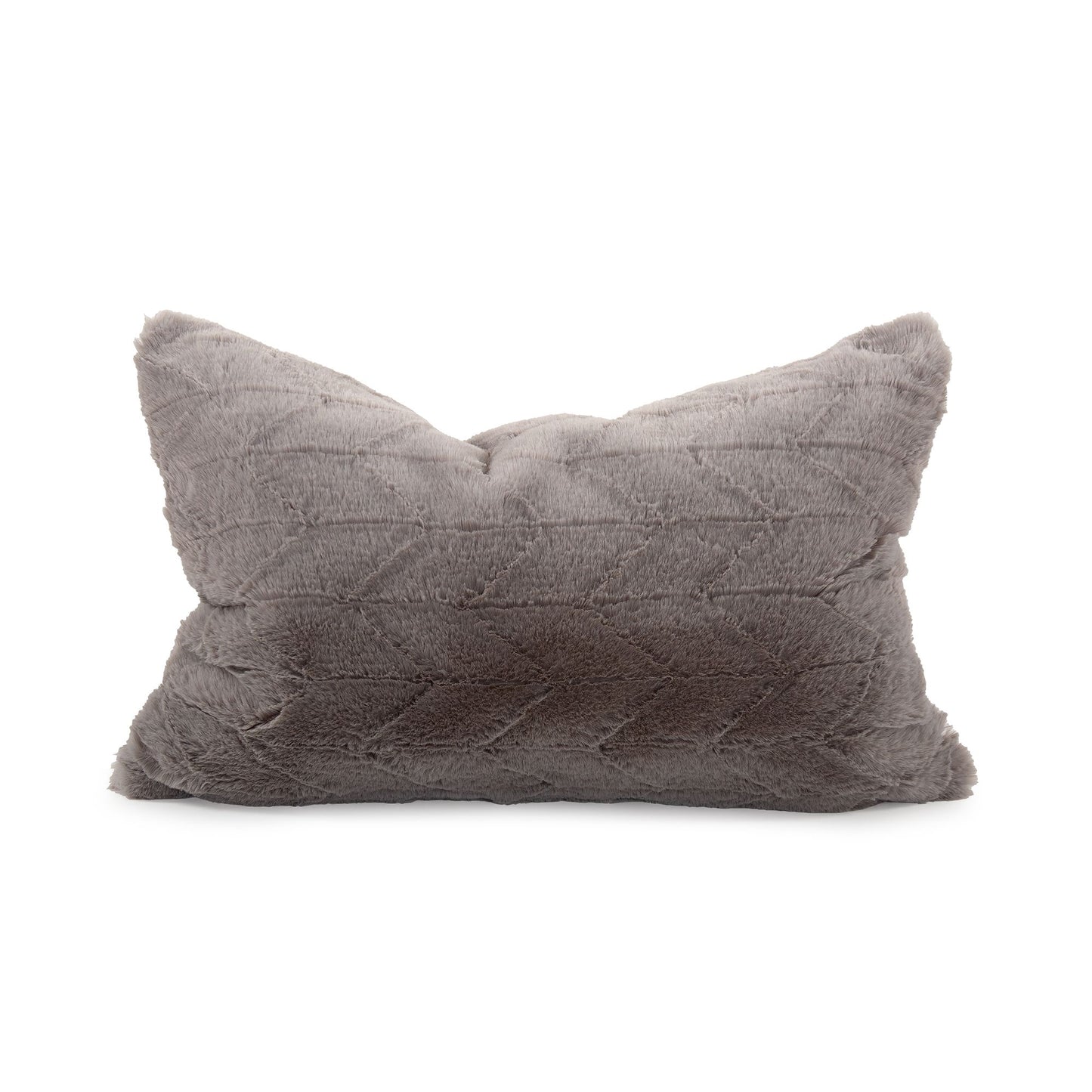 Chloe Gray Faux Fur Pillow 14" x 22"