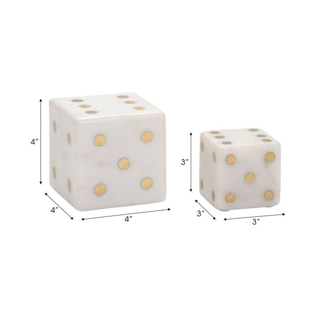 White Marble Dice Objects S/2