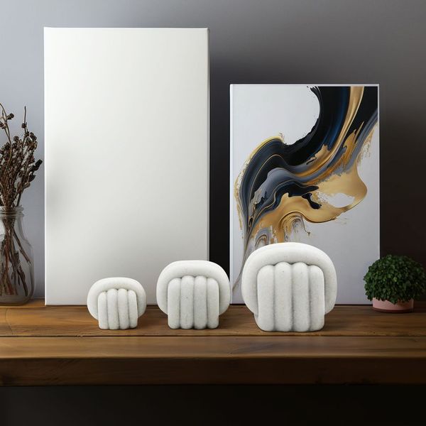 Bravissimo Faux Marble White Knots S/3
