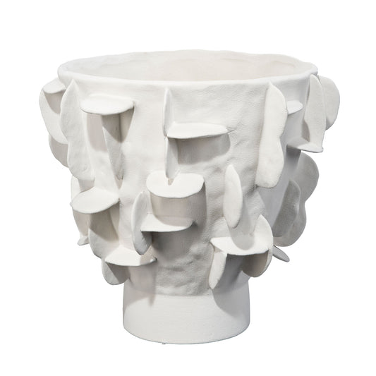 Ilios White Matte Ceramic Vase 9.5"