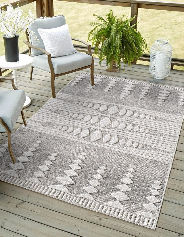 Gammon Natural Patterned Rug (Outdoor Safe)