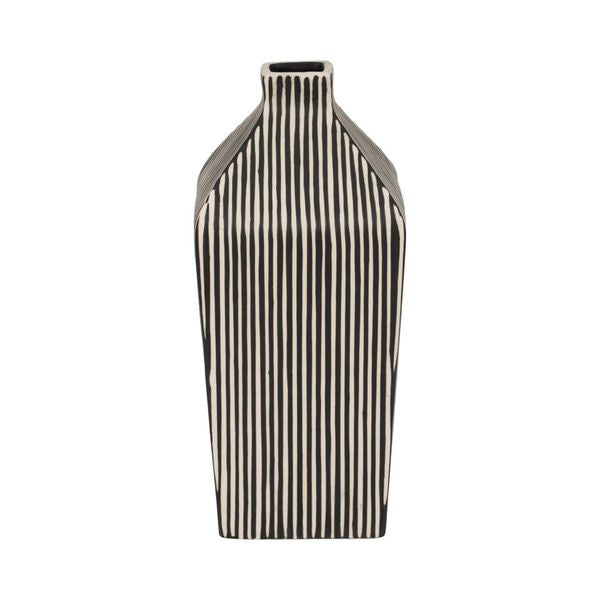 Raya Striped Stoneware Vase 11"