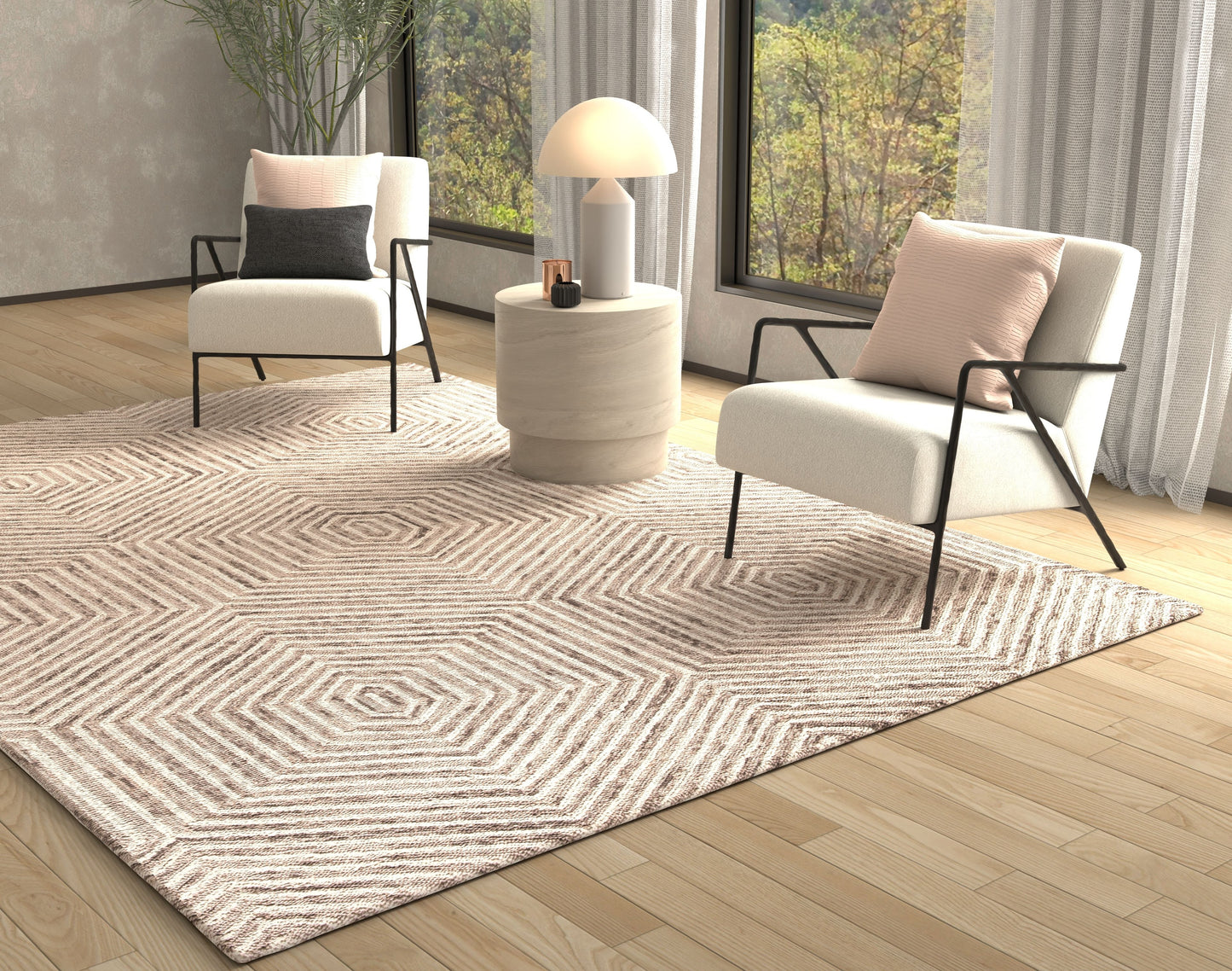 Regina Natural Tone Hand-Tufted Wool Rug