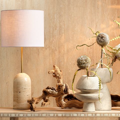 Travertine Table Lamp