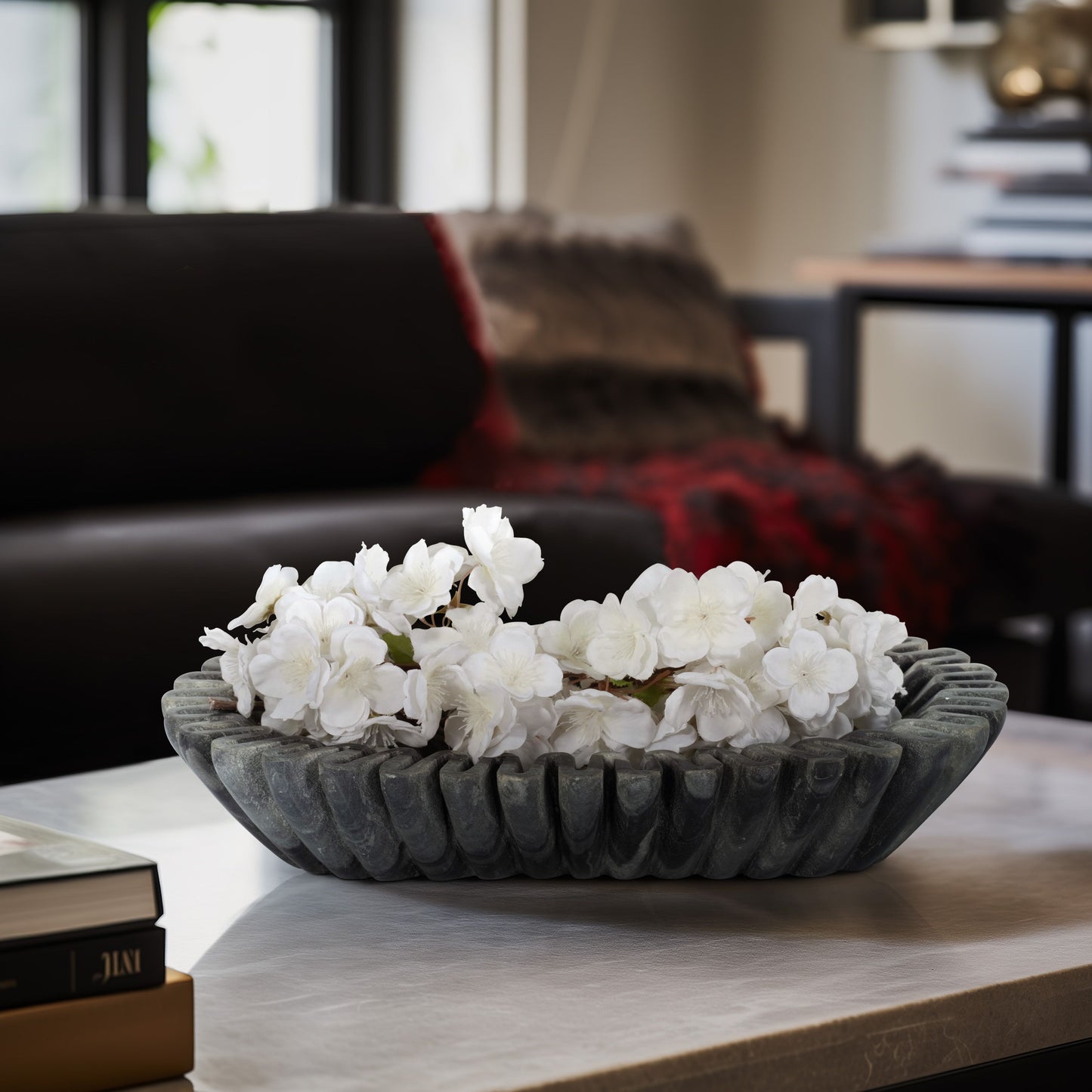 Onda Gray Marble Bowl