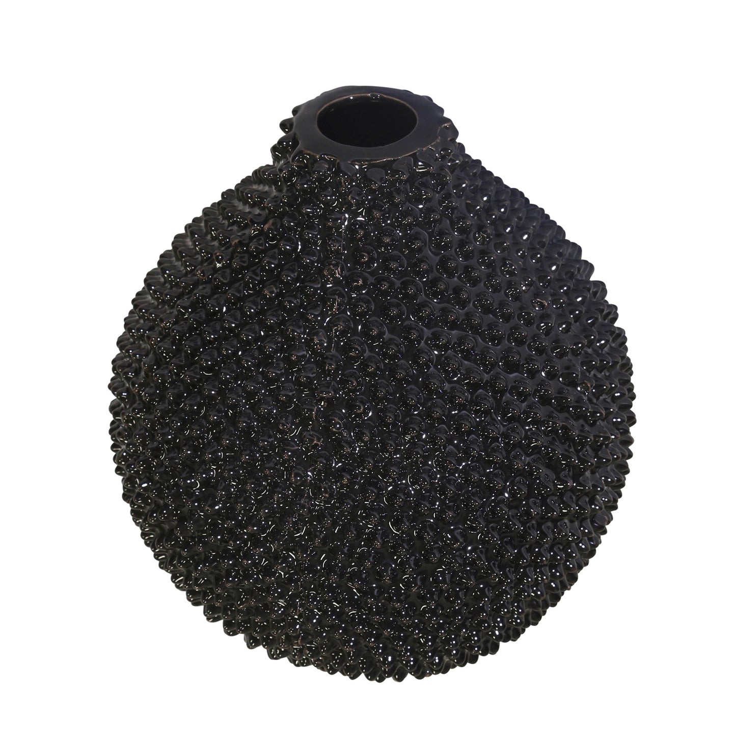 Erich Black Ceramic Vase 8"