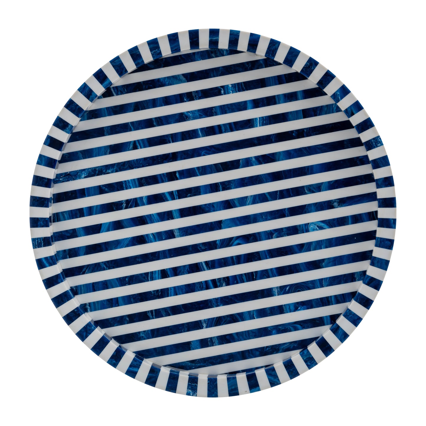 Amelia Blue Striped Trays S/3