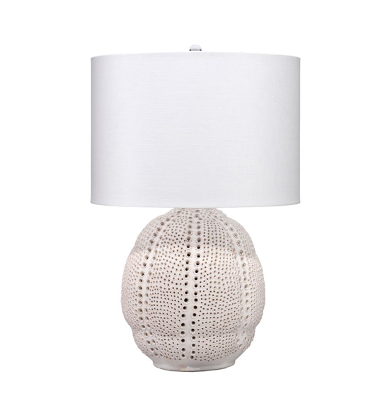 Aire Perforated White Ceramic Table Lamp