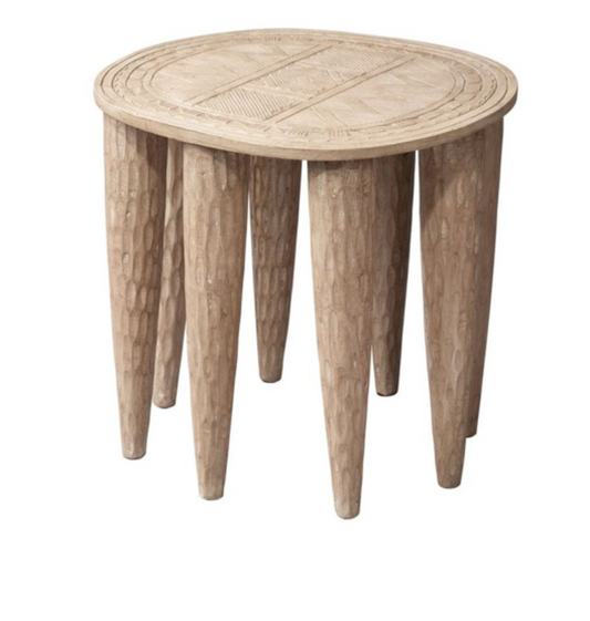 Anek Natural Etched Wood Table
