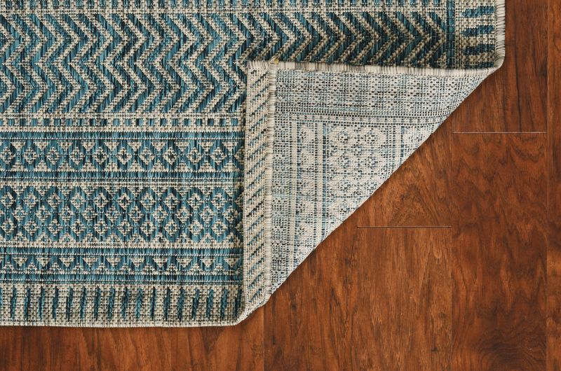 Gretchen Blue Patterned Rug (Outdoor Safe)