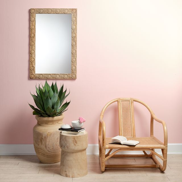 Petra Natural Carved Wood Mirror Rectangle