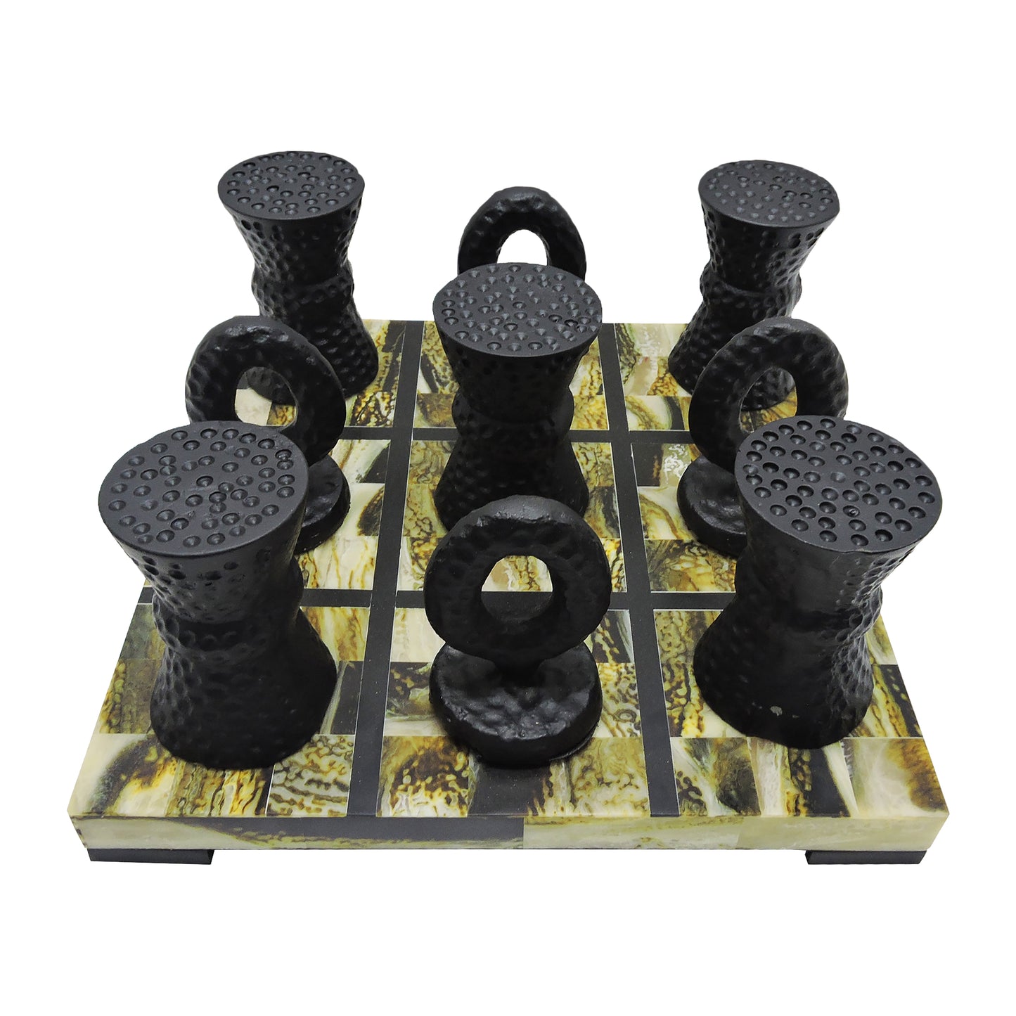 Faux Horn Tic Tac Toe Set