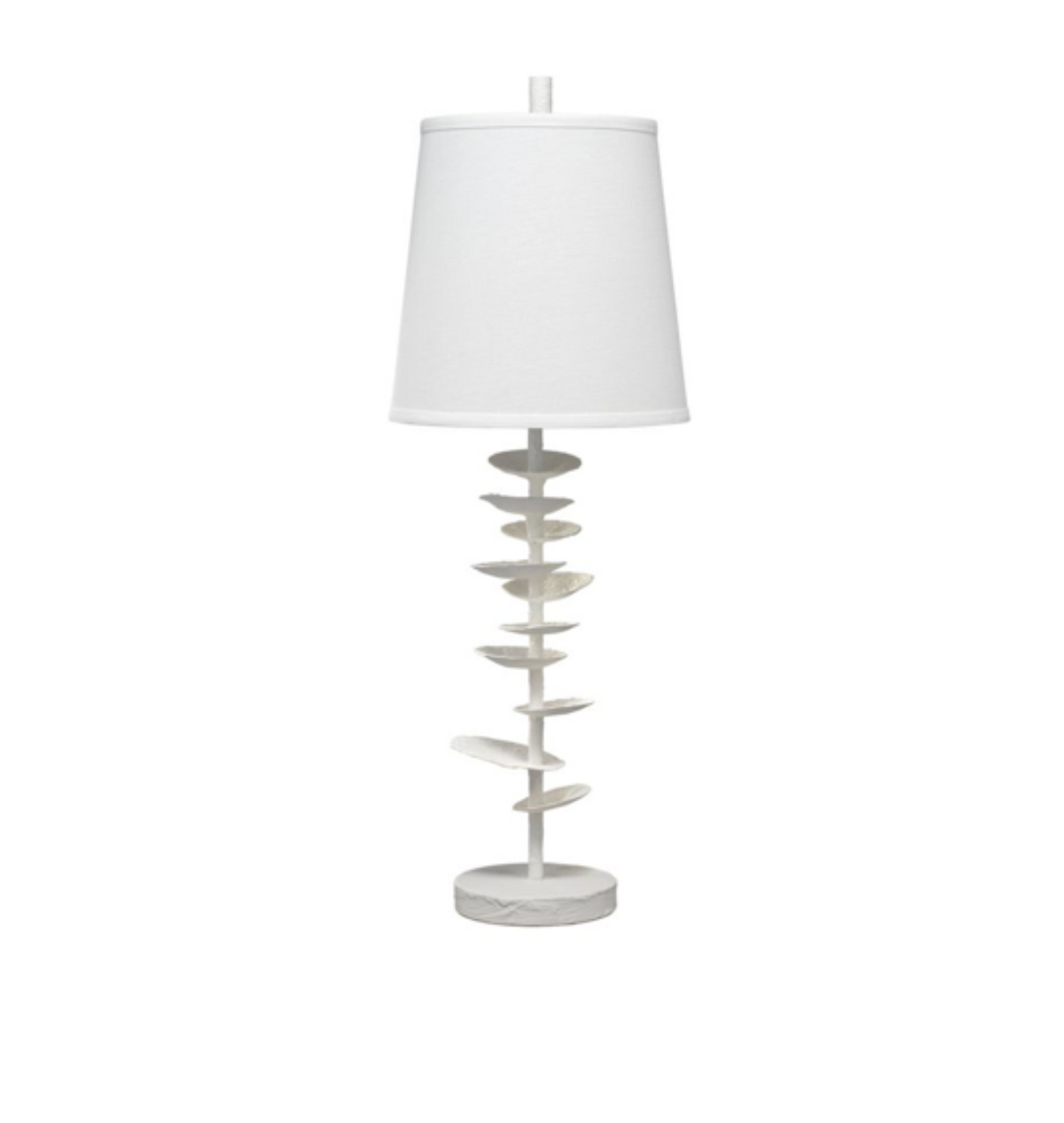 white metal petal table lamp