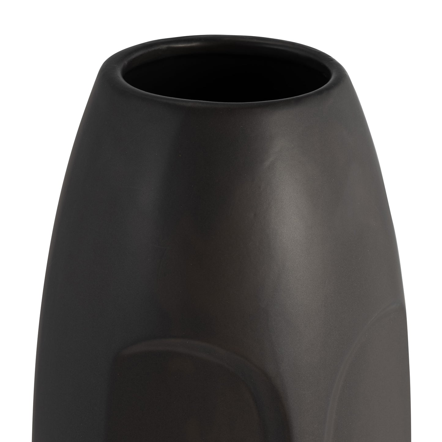 Janus Black Ceramic Vase 14"